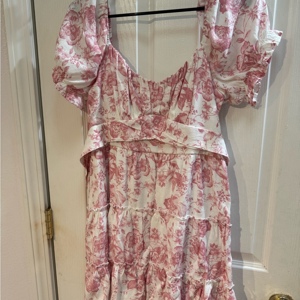 Trixxi White Cream Ruched Puff Sleeve Mini Dress